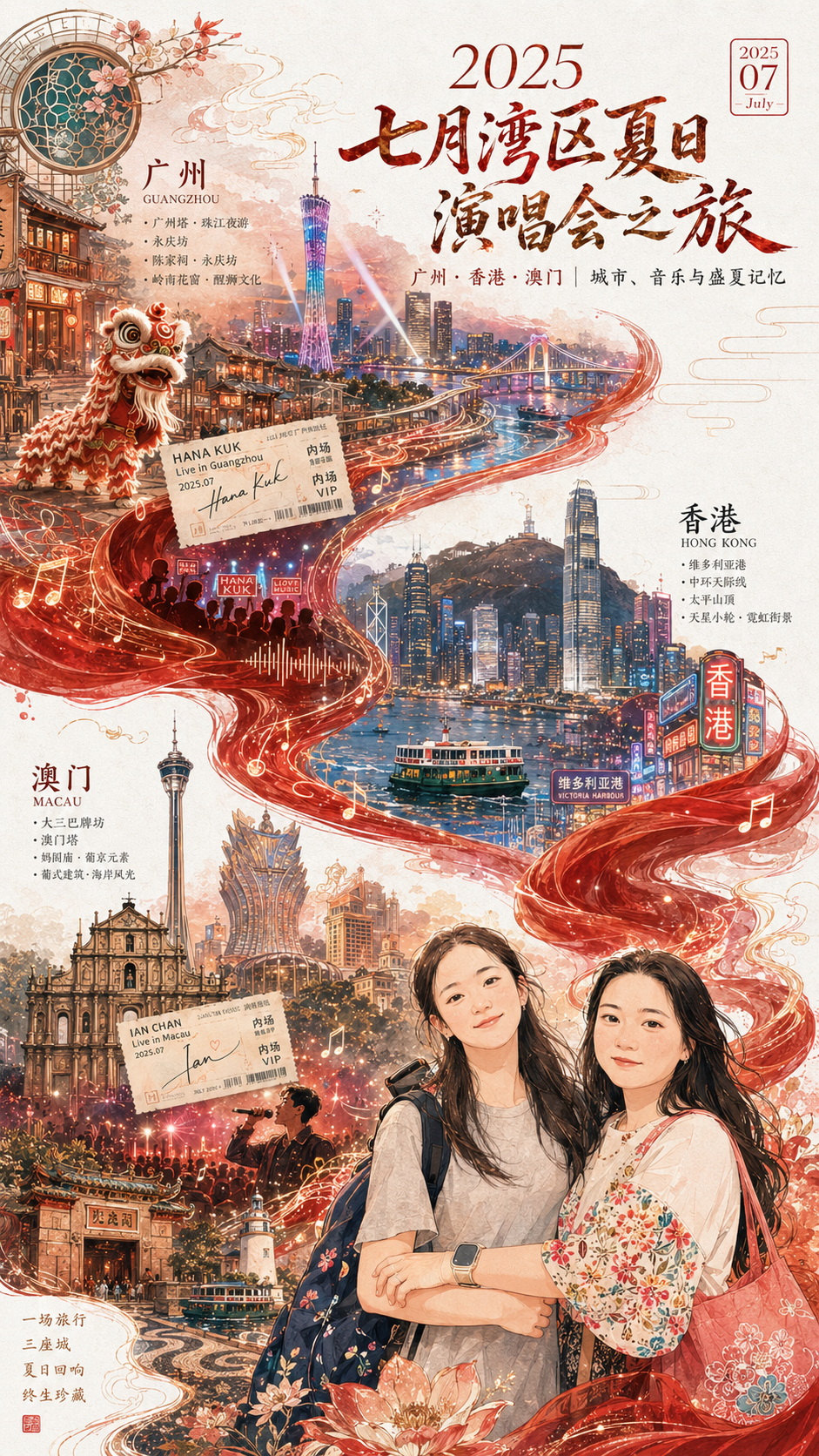 七月行程继续展开，这一次从书展、海风和演唱会灯光里进入粤港澳