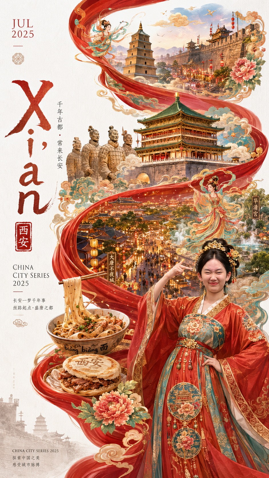 2025西安旅行主题纪念海报